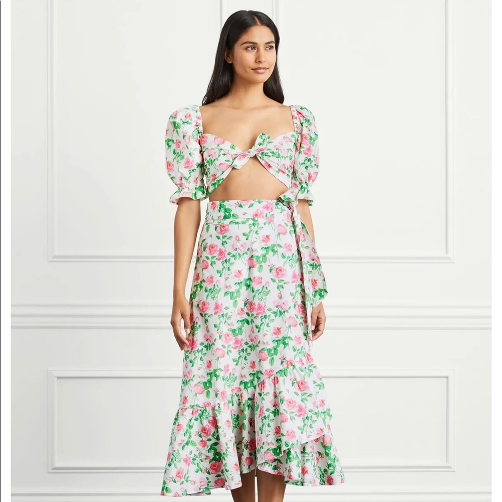 Hill House Mirabel skirt in Pink Roses Poplin